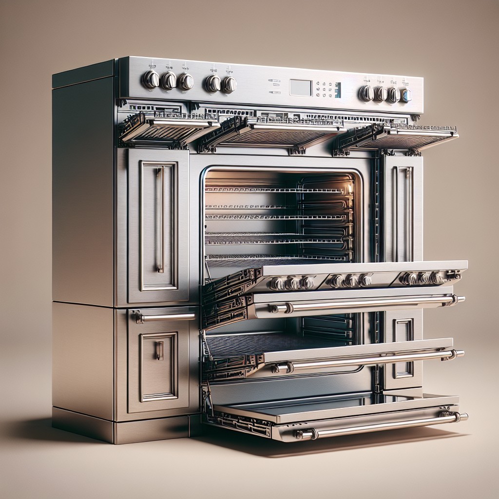 peninsula stove with telescopic rack systems