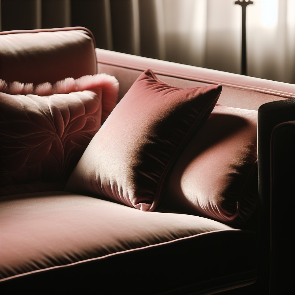 pink velvet pillows for a feminine touch