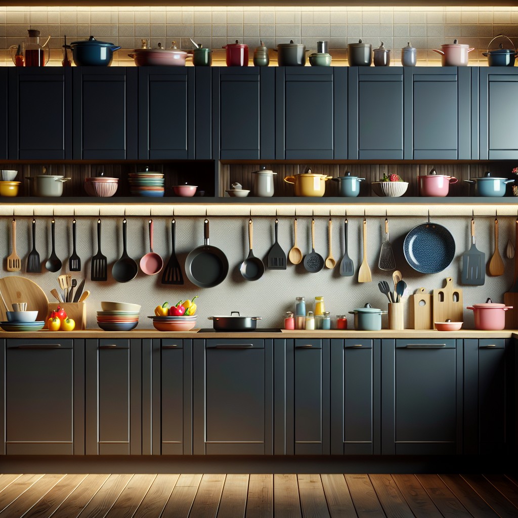 pop of color dark cabinets with vibrant light countertops