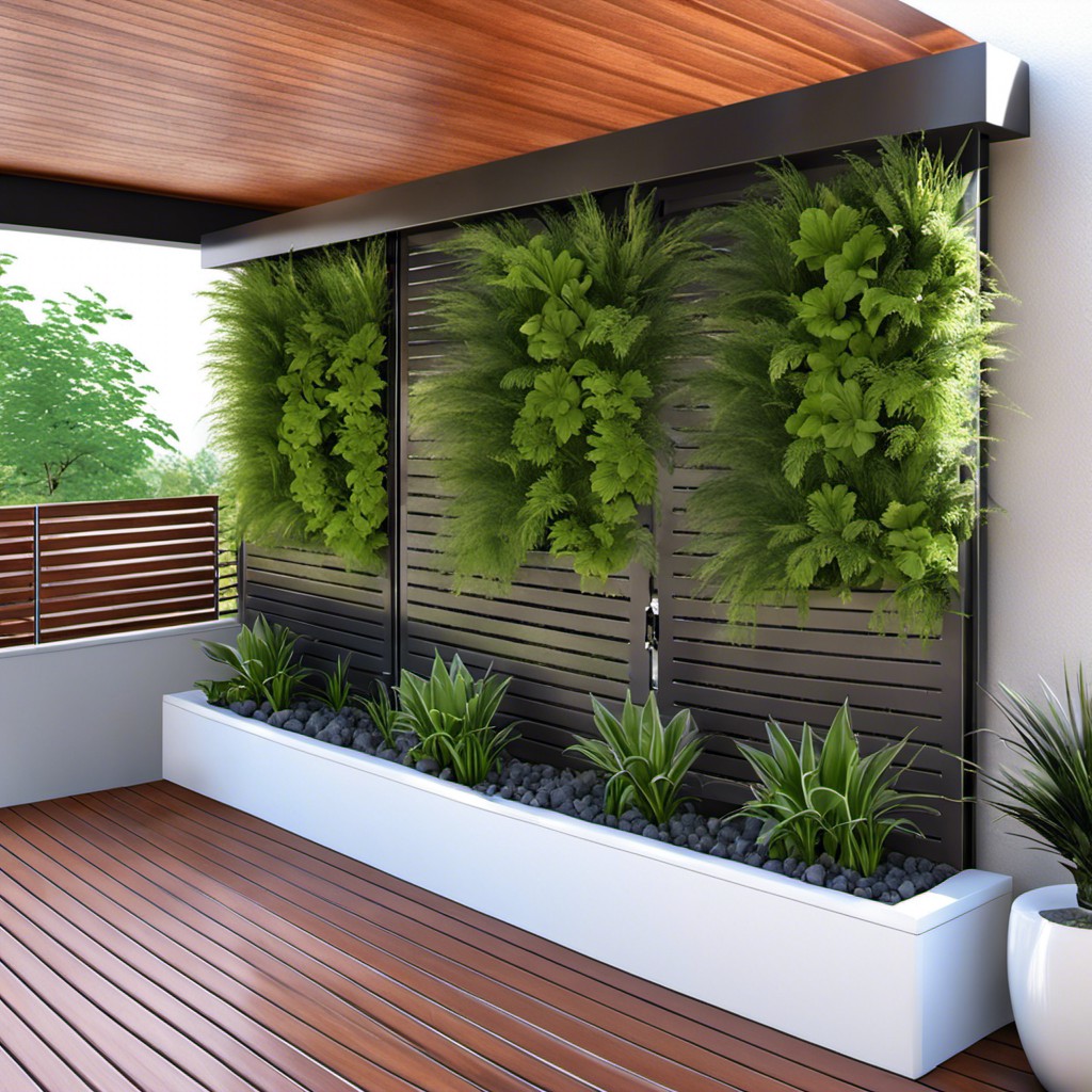 privacy screen with integrated vertical garden