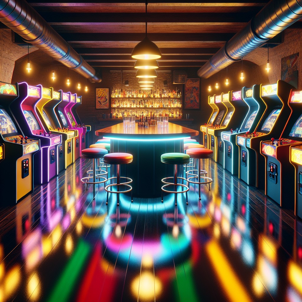 retro arcade bar theme
