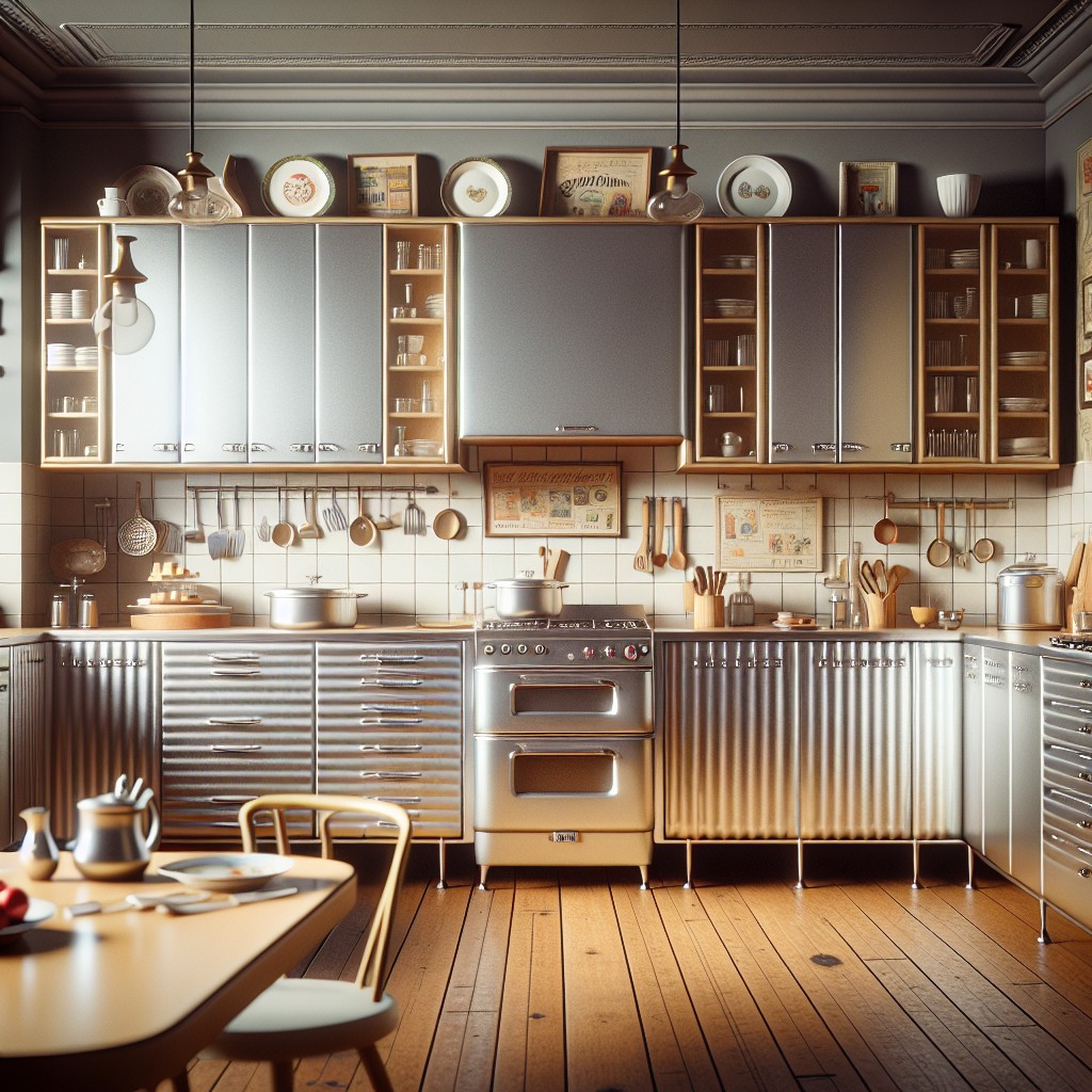 retro style mid century metal kitchen cabinets