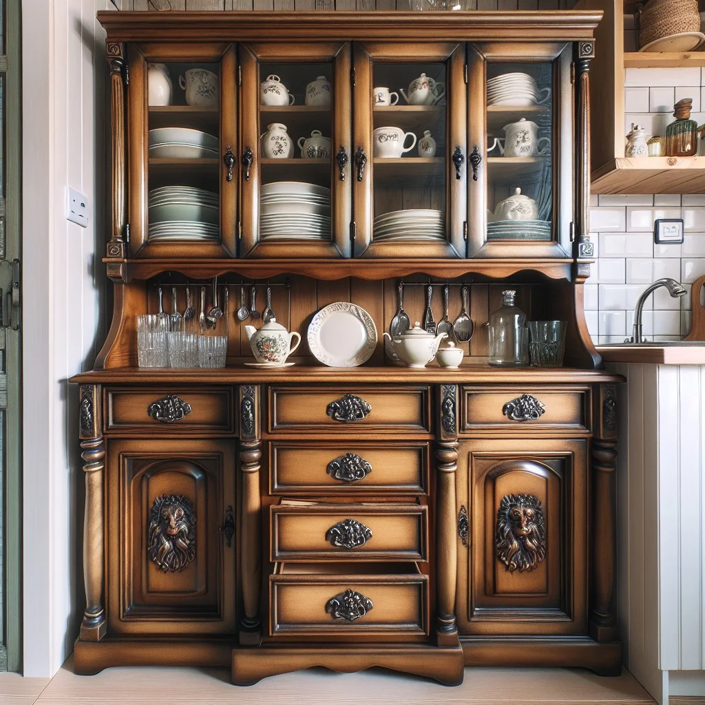 revamped antique kitchen hutch