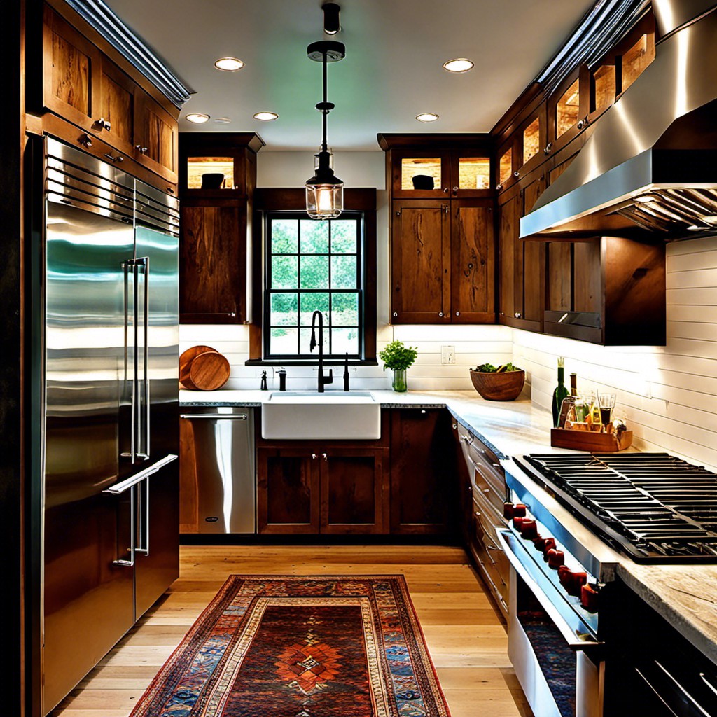 rustic lighting solutions for galley kitchens