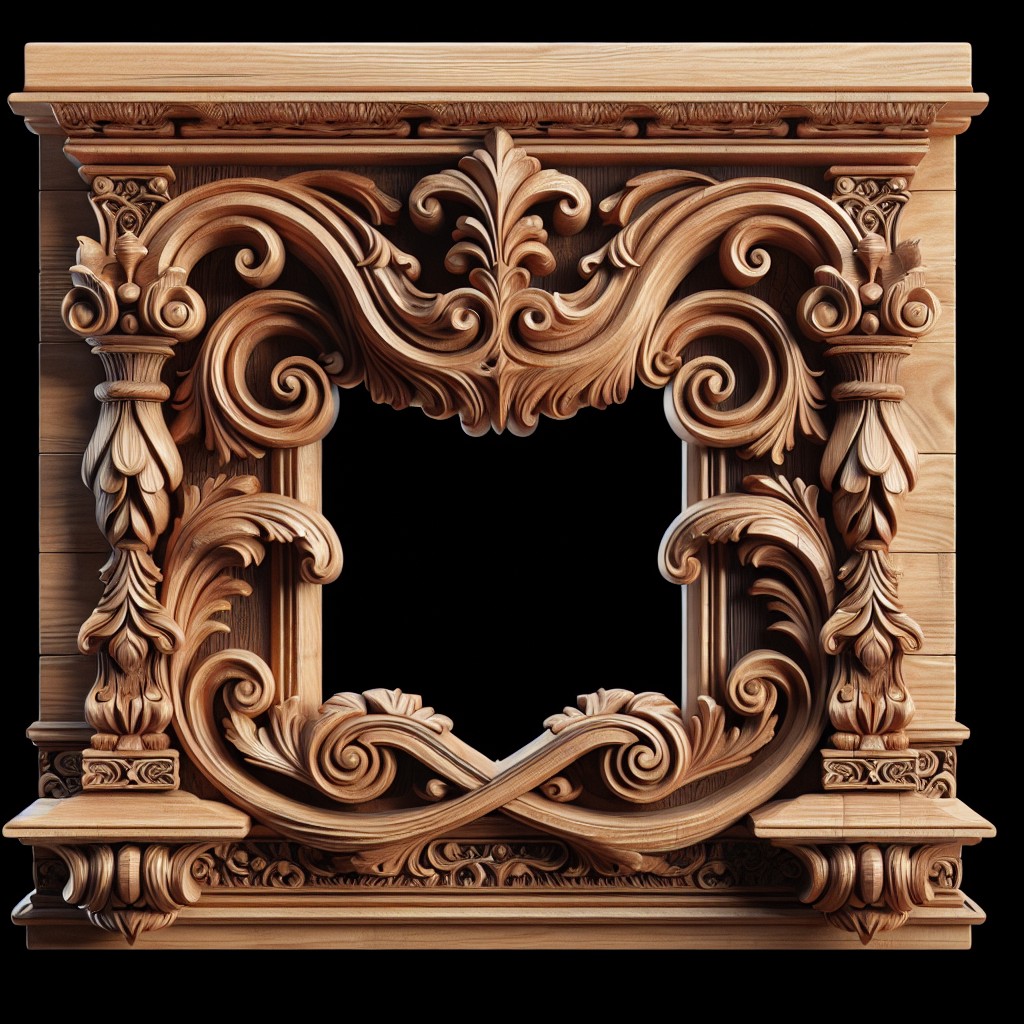 rustic trims with intricate carvings for a luxurious look