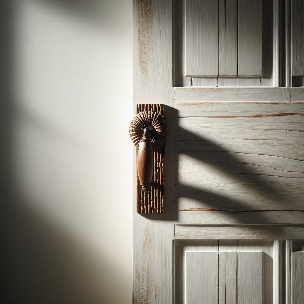 rustic wooden door pulls on white doors