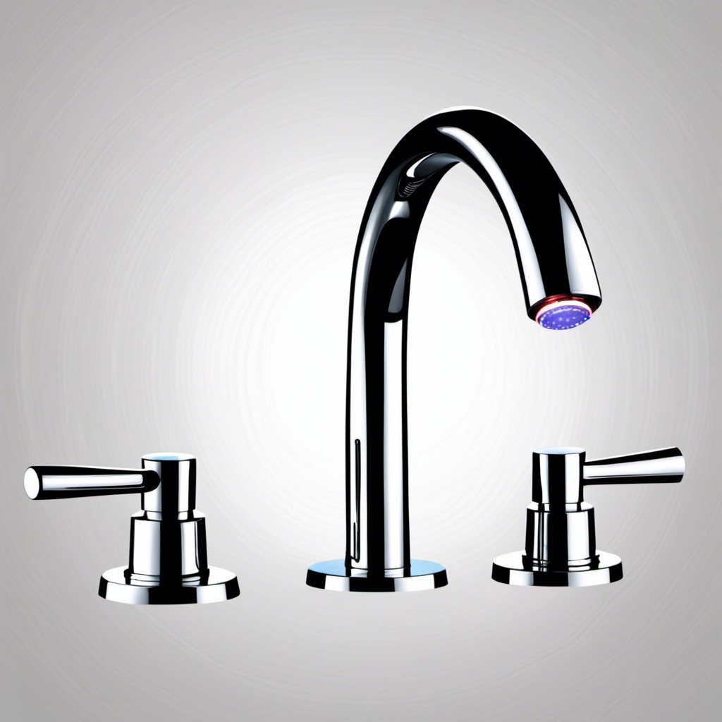 separate handle faucet with led light features