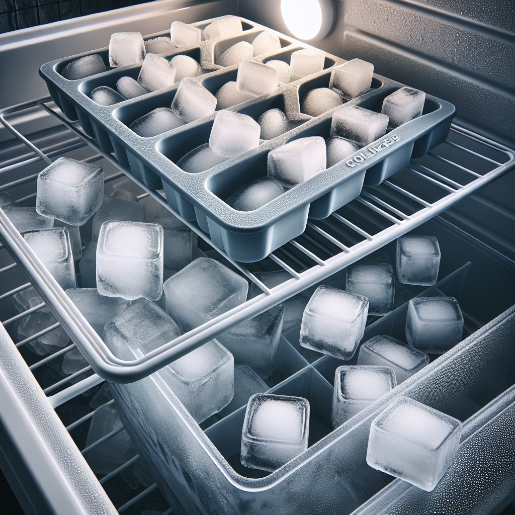 silicone ice cube tray with separate storage bin