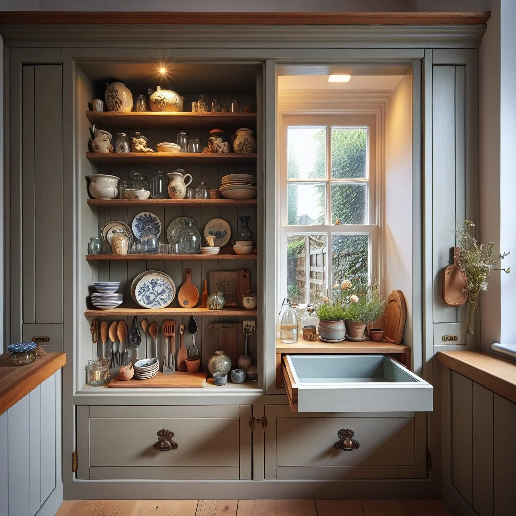 slide through kitchen hutch window