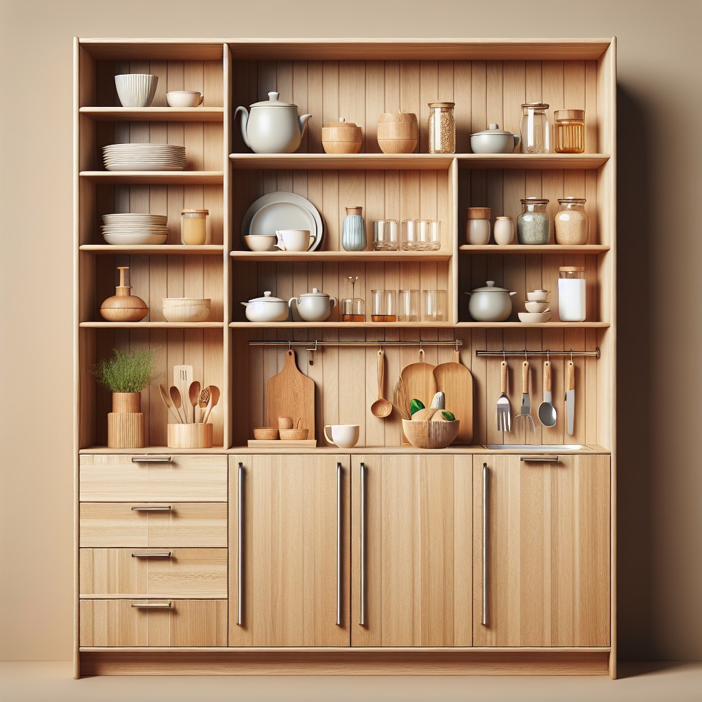 slim profile kitchen hutch for narrow spaces