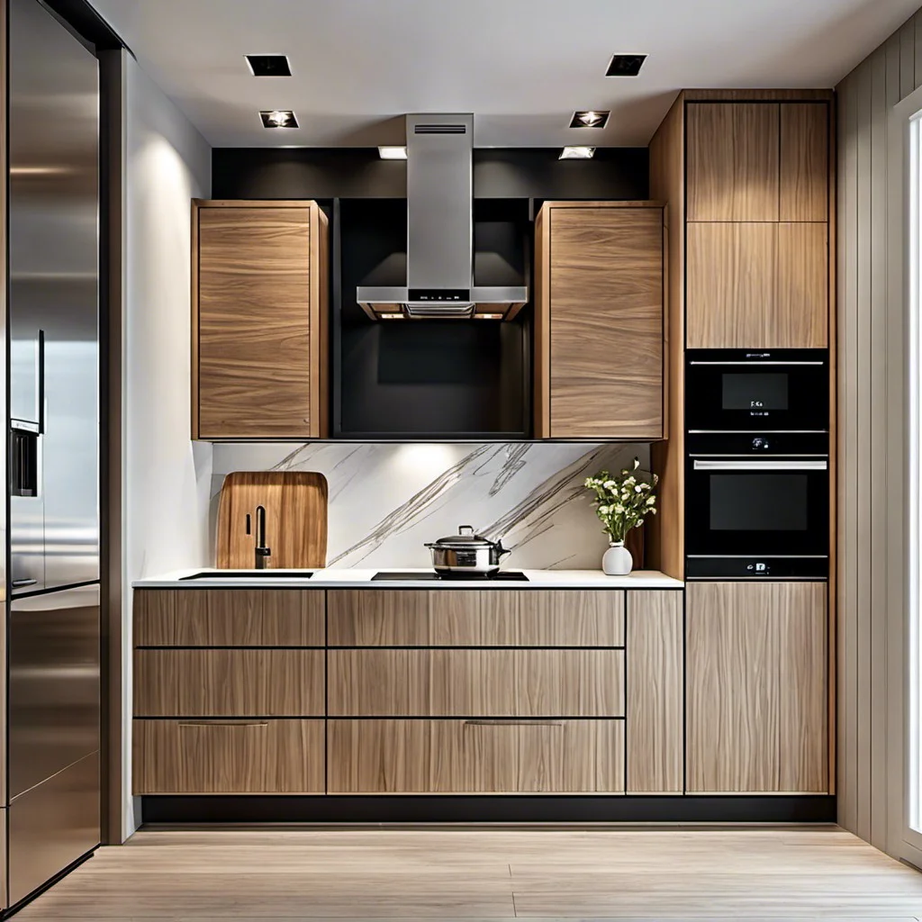 slim wood cabinets for space efficiency in small kitchens
