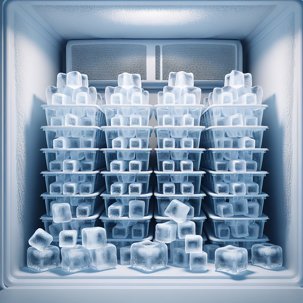 stackable ice cube bins for efficient freezer space