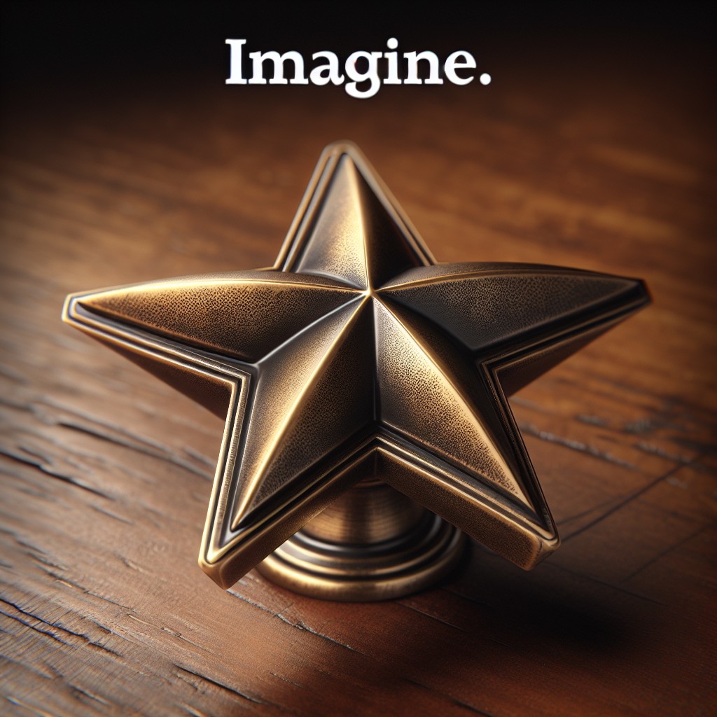 star shaped antique brass knobs for whimsical touch
