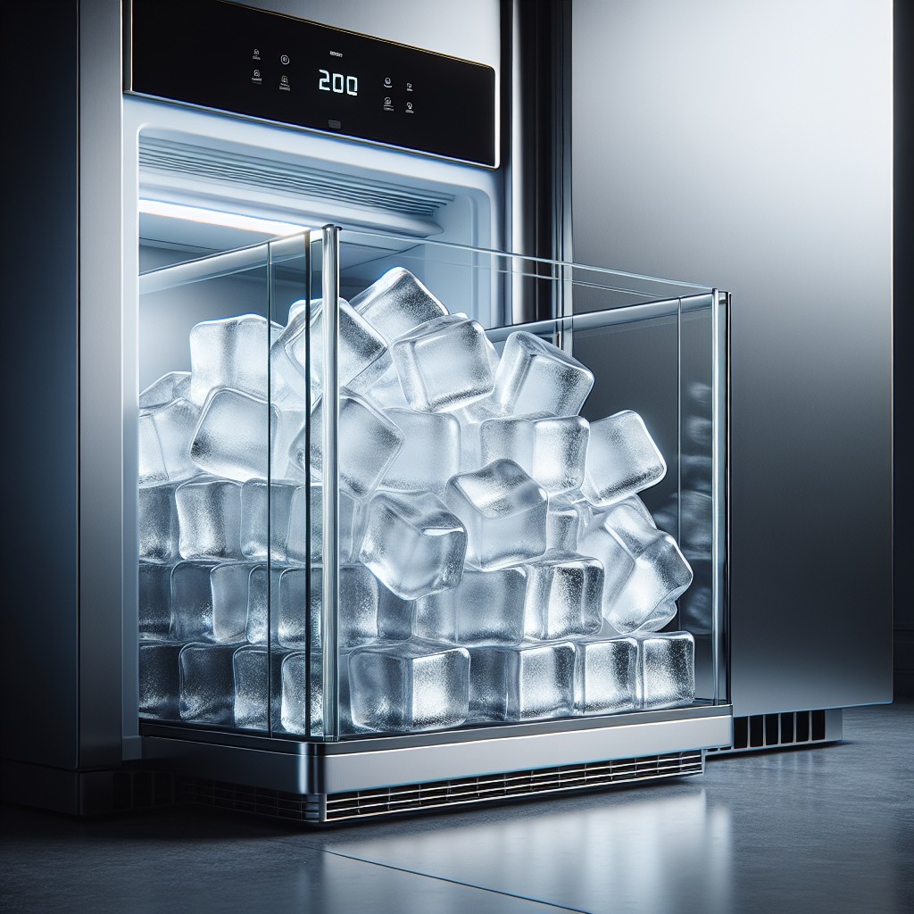 stylish glass ice bins for modern freezers