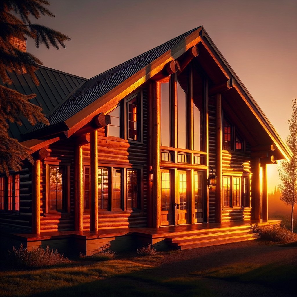 tall vertical pine window trims for a ranch style home