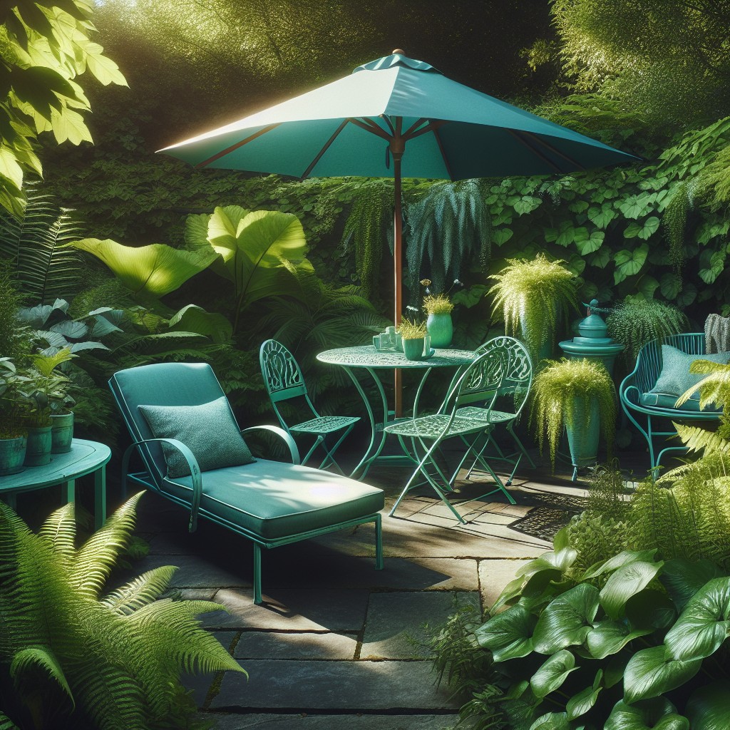 teal themed outdoor furniture