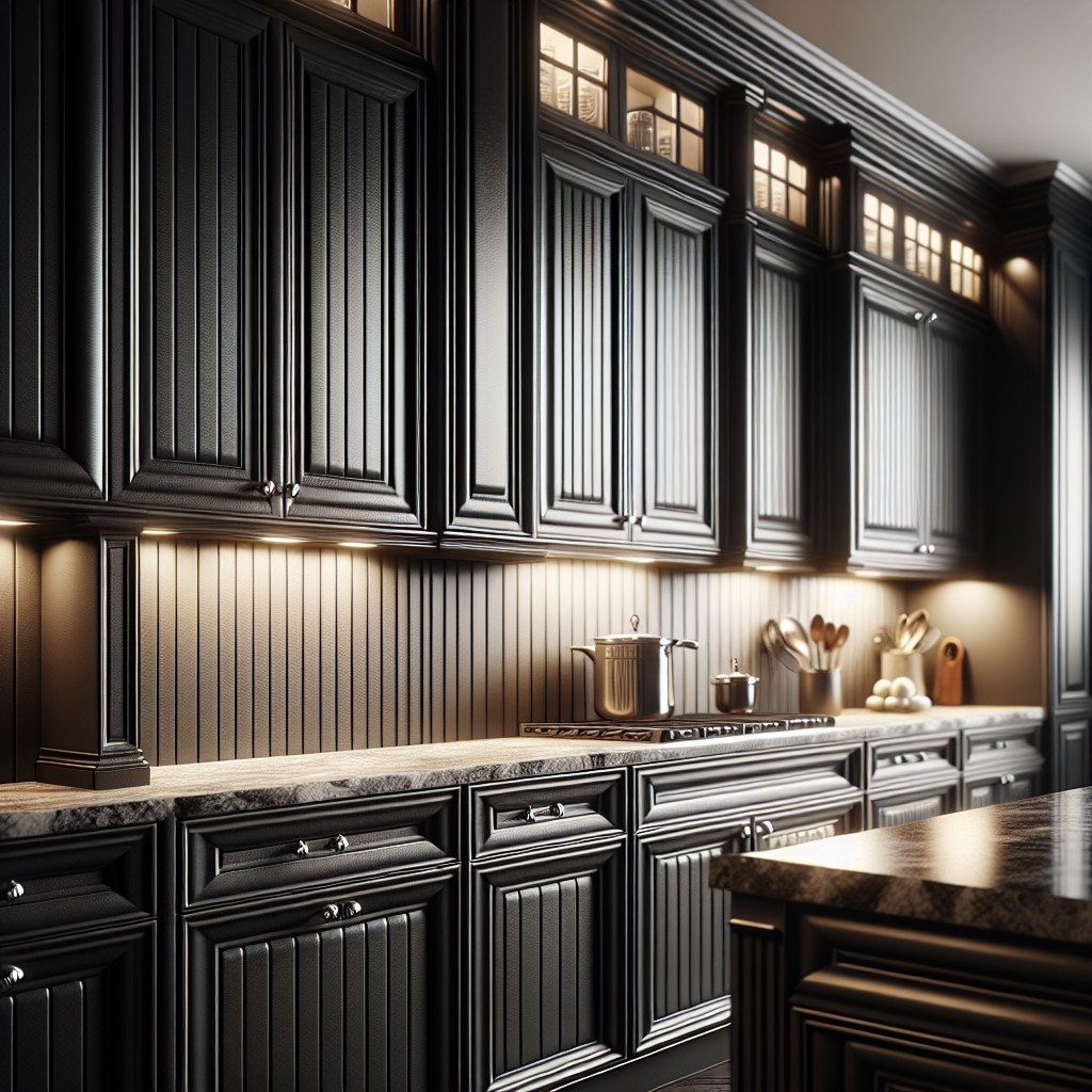 the boldness of black beadboard cabinets