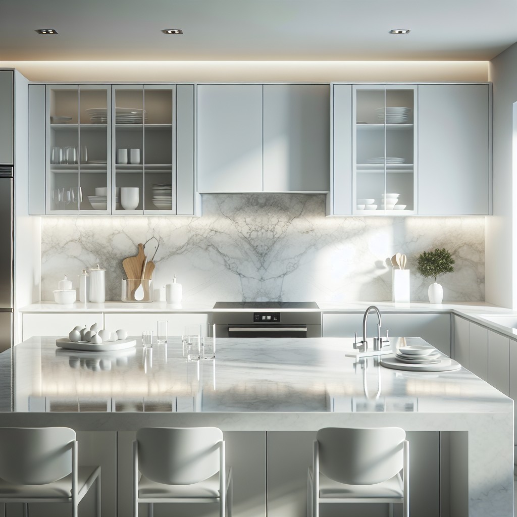 the versatility of white marble countertops in contemporary design