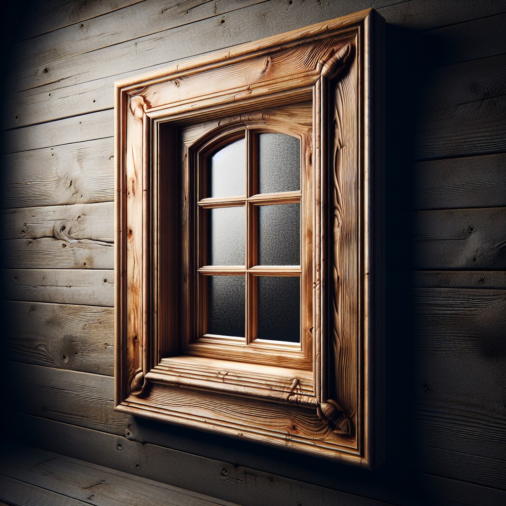 thick rustic pine window trims for grandeur