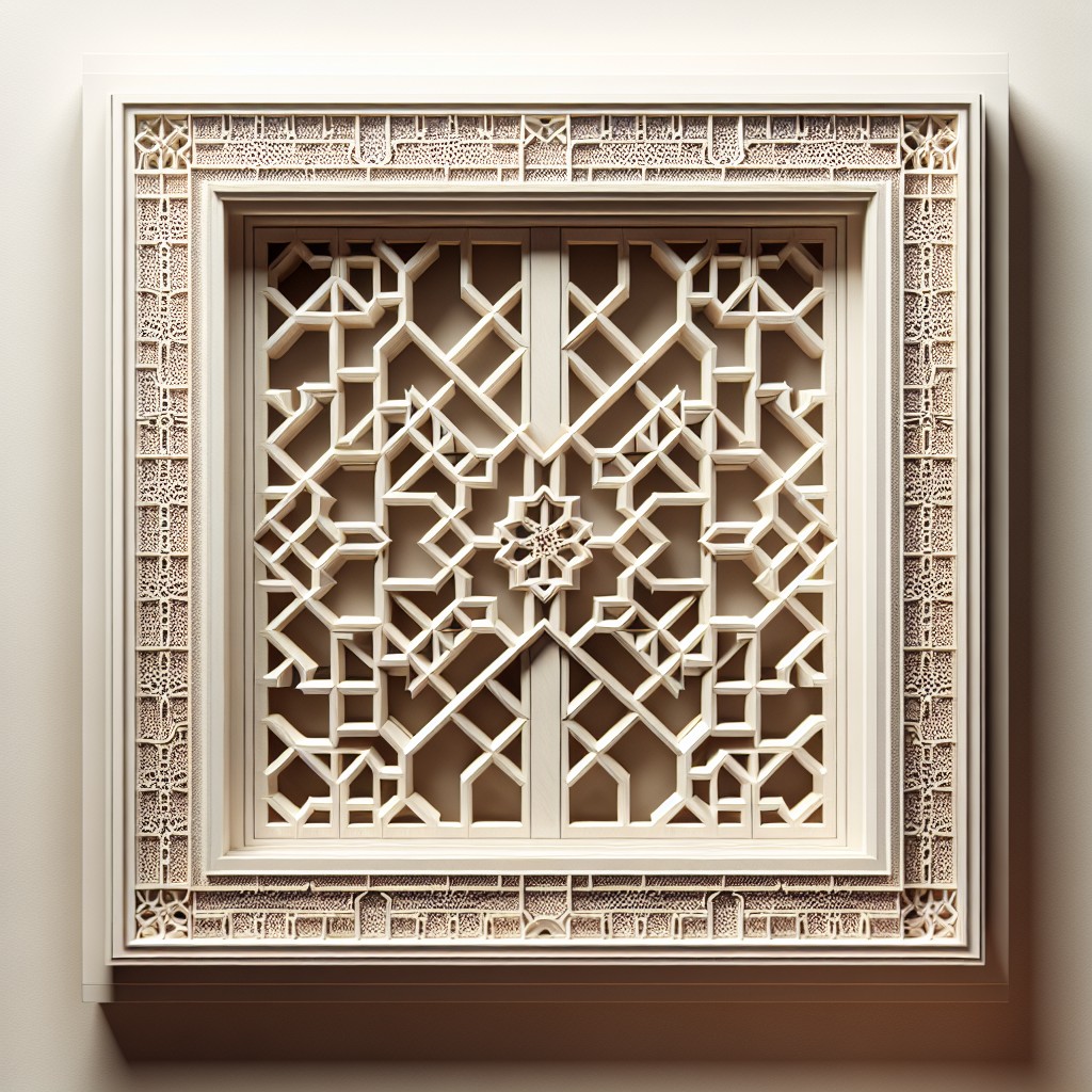 try a geometric pattern in drywall returns for an artisan look