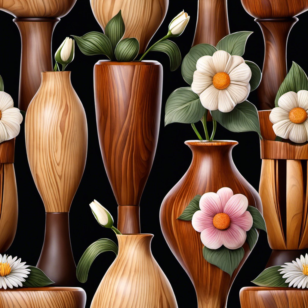 unique wood turned vases for flower lovers
