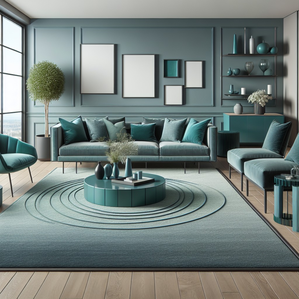 use a teal area rug