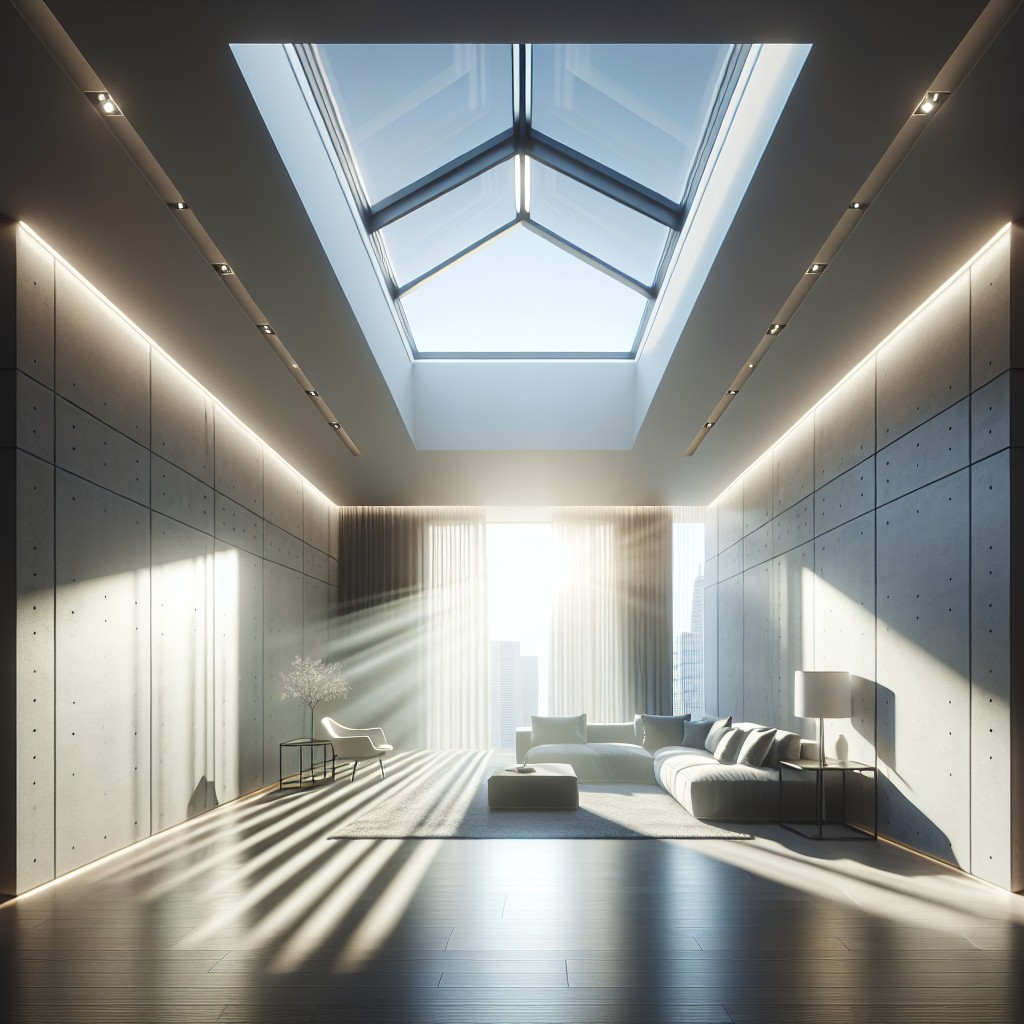 use drywall returns for a seamless integration of skylights into your ceiling design