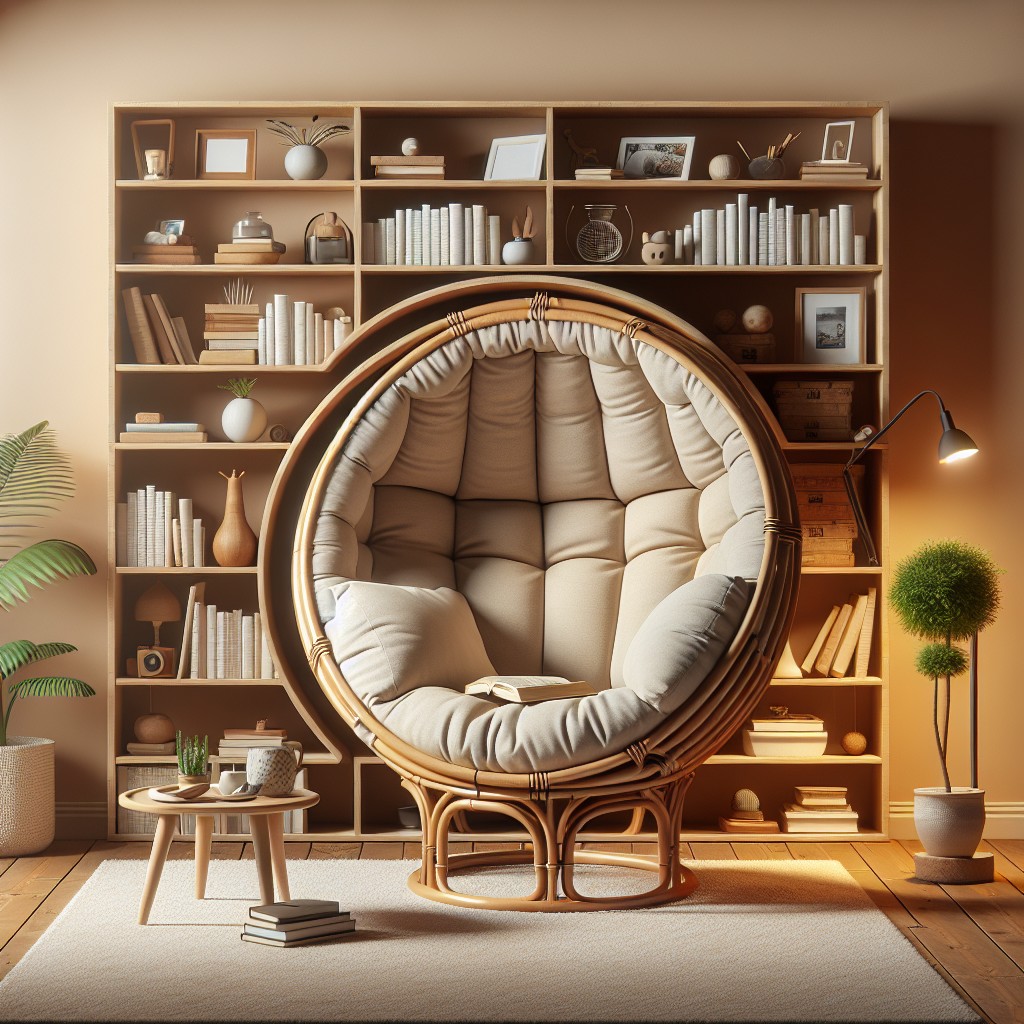 use papasan chairs as shelf covers