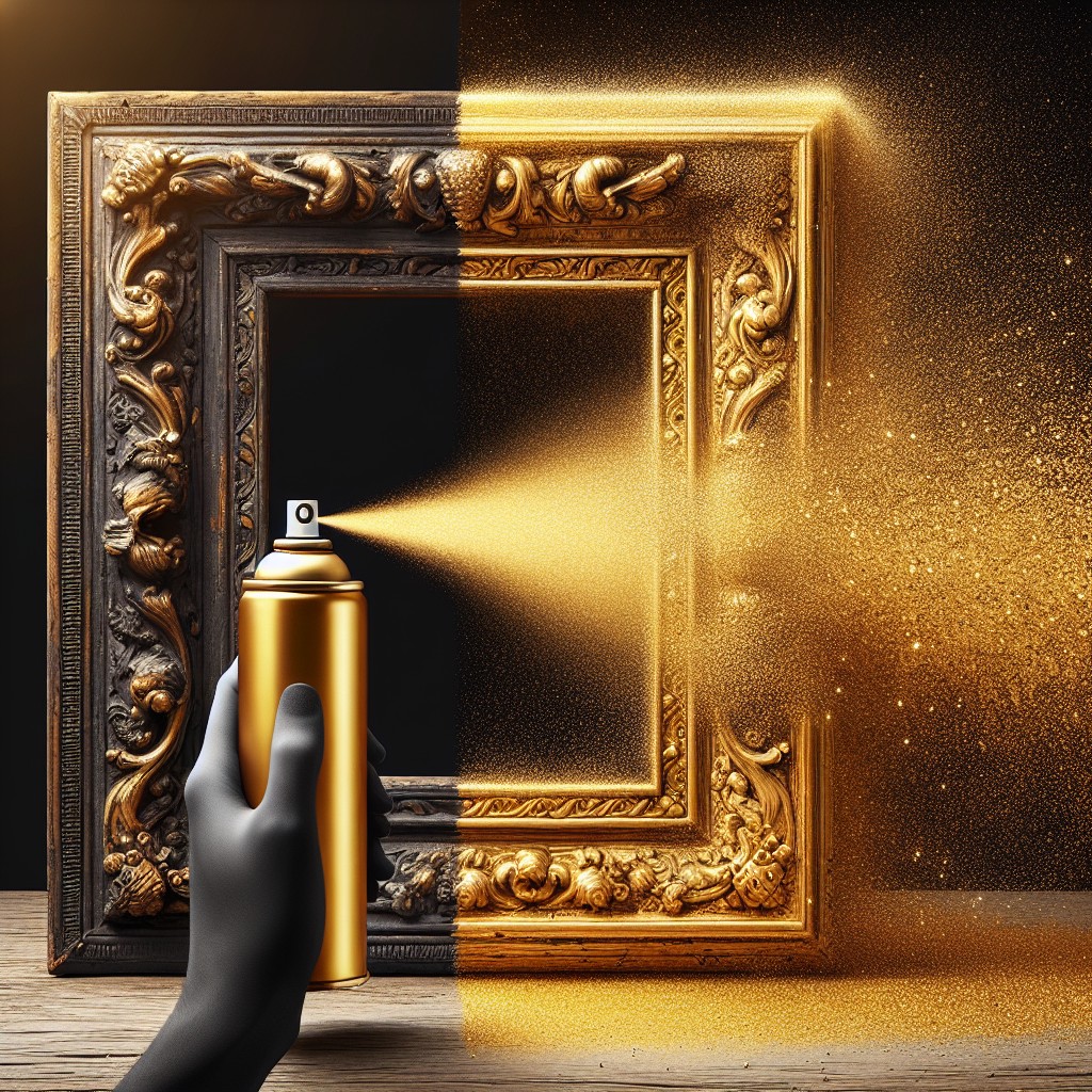 using 24k gold spray paint for photo frame makeovers