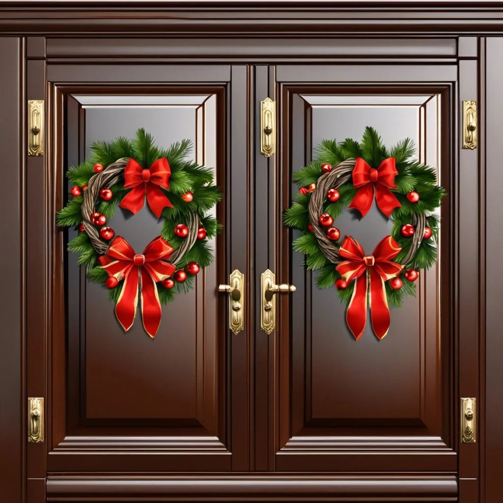 using wreaths for cabinet door privacy