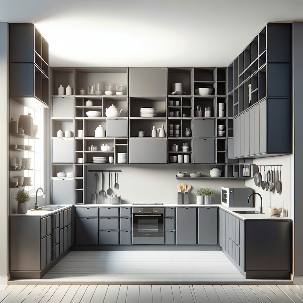 utilizing dark grey cabinets in a small space kitchen design