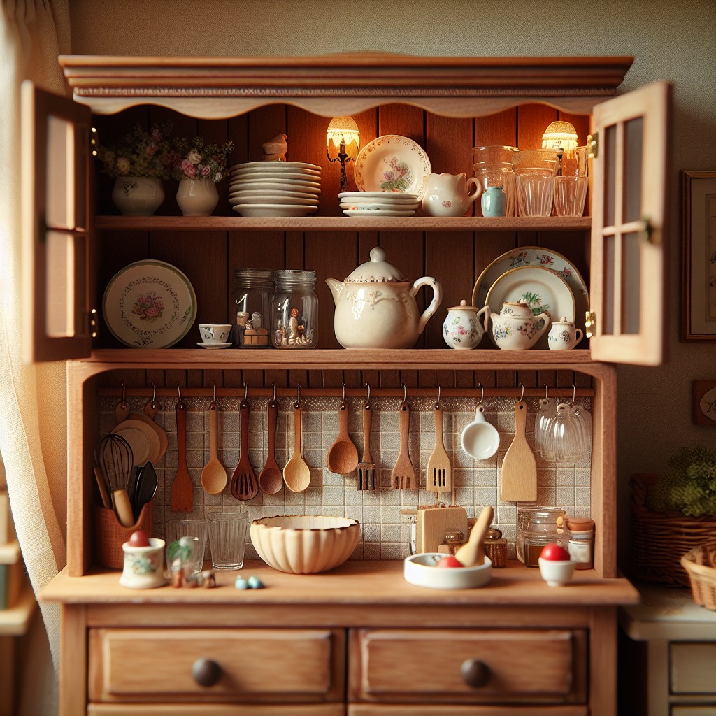 utilizing kitchen hutch tops for extra storage