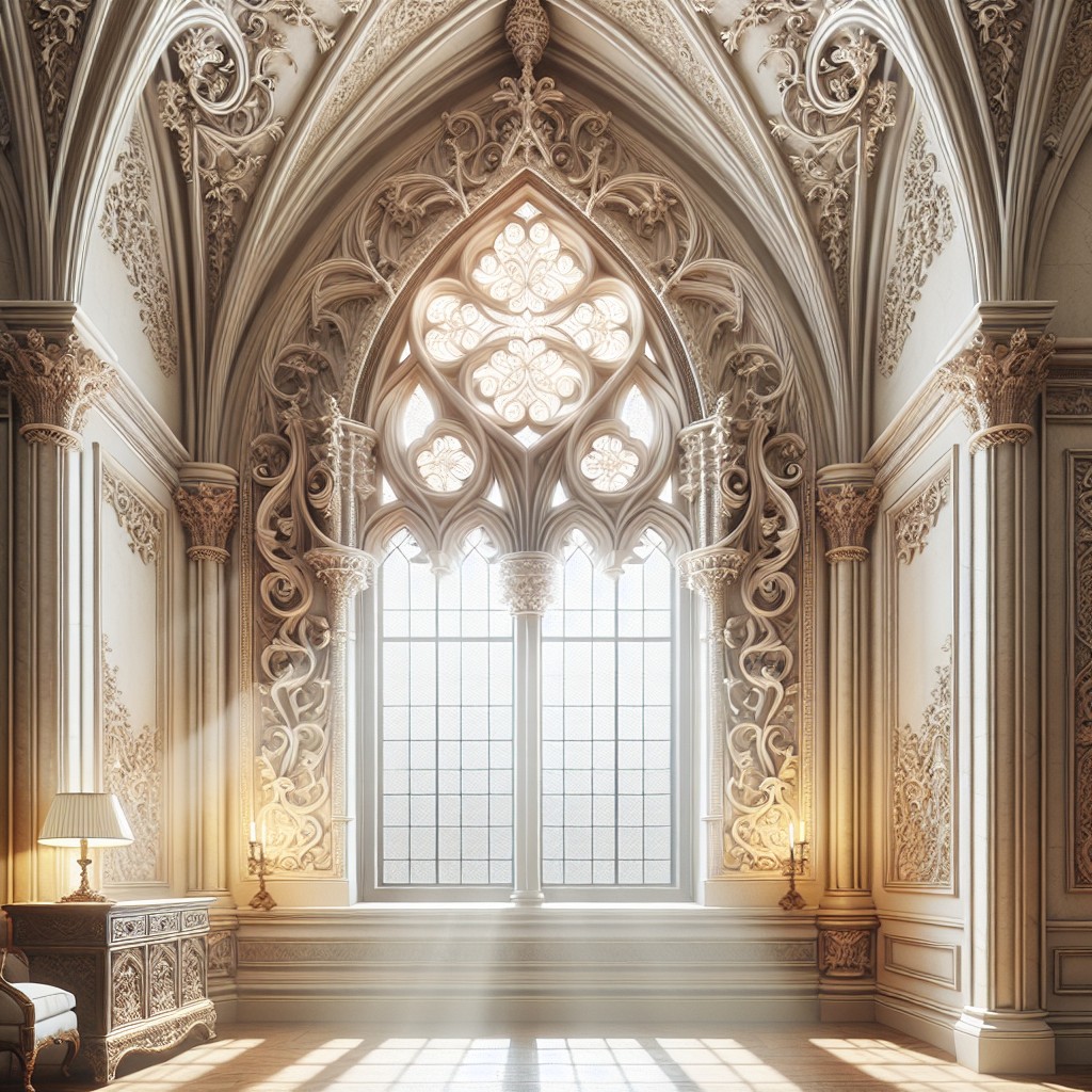 vaulted cathedralesque window trim