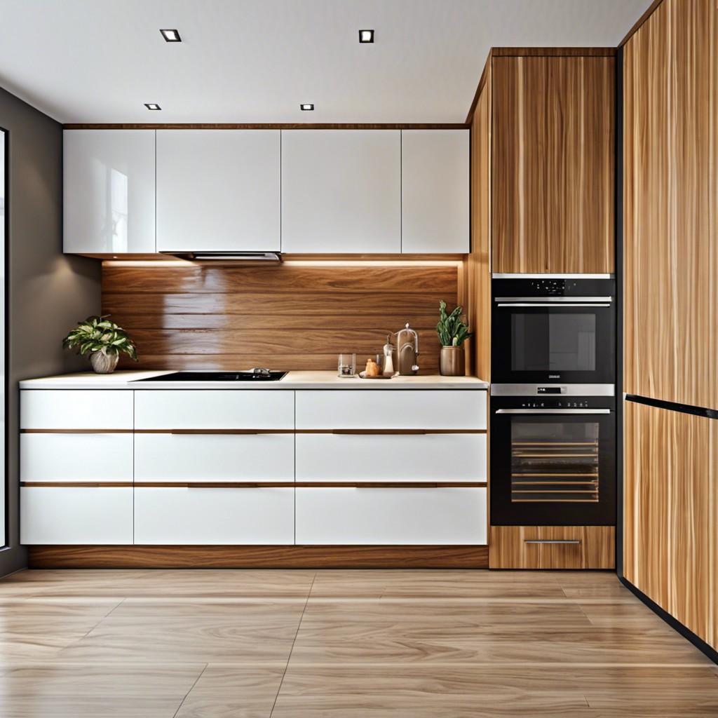 vertical wooden panels elongate your kitchen space