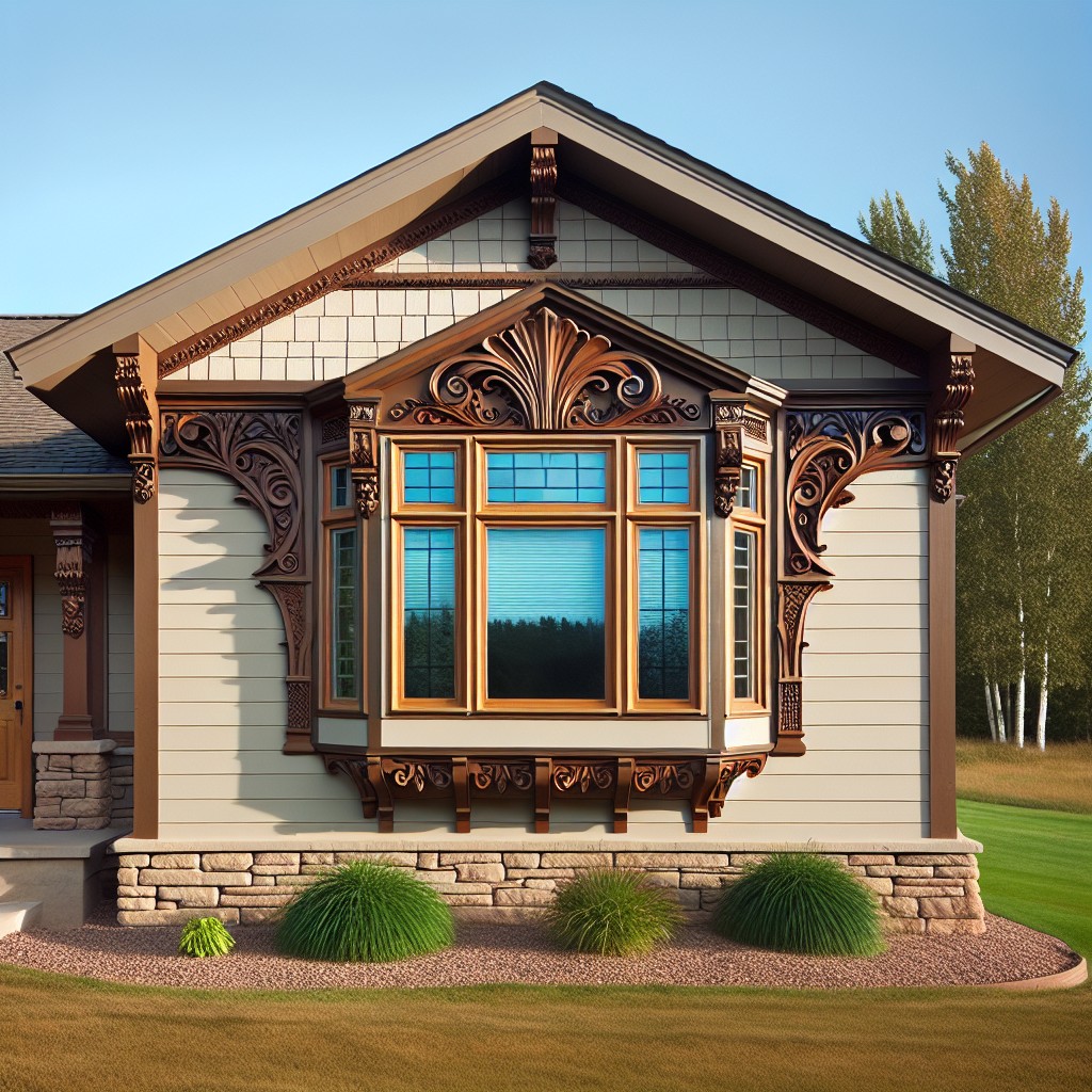 victorian inspired window trim in ranch style house