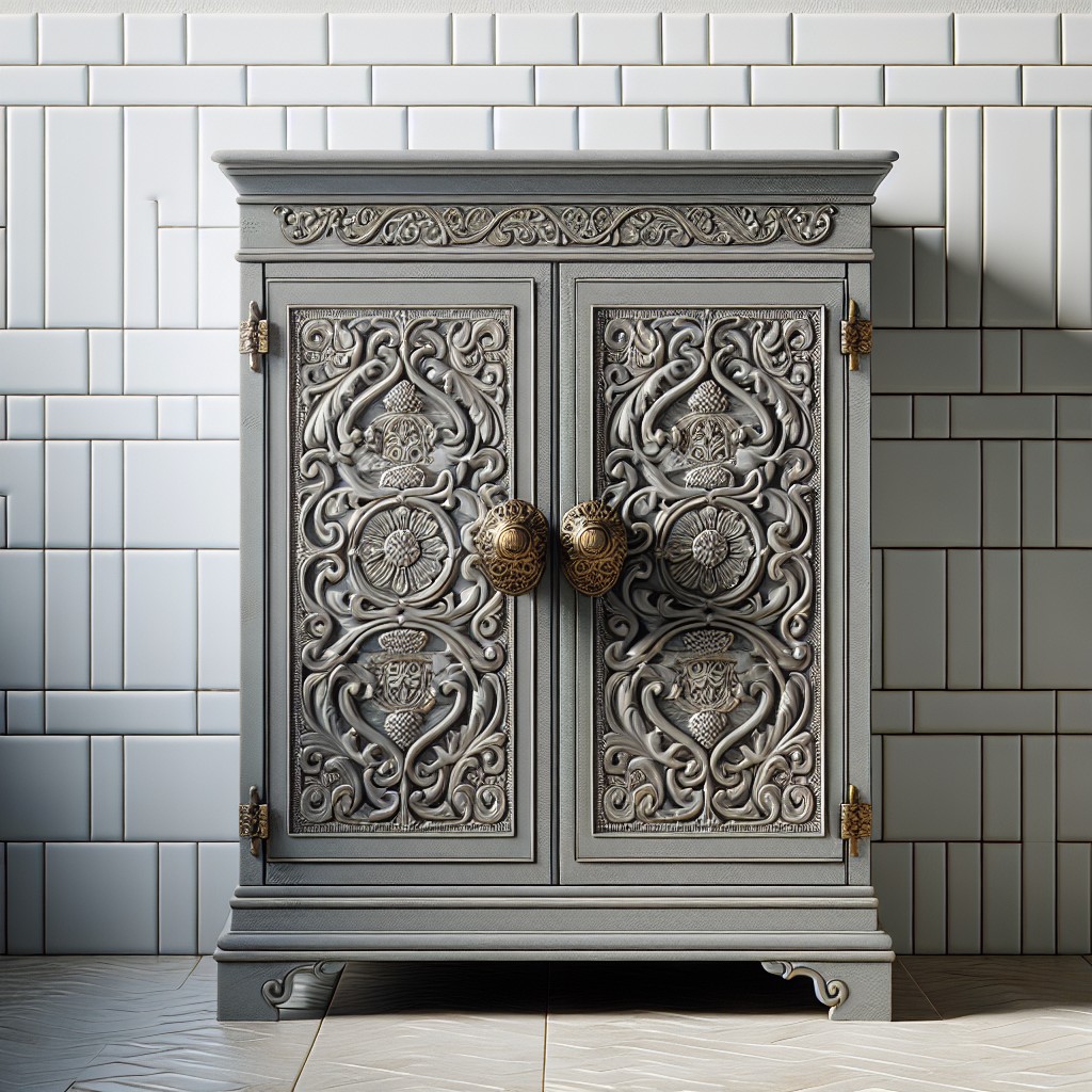 vintage grey bathroom cabinets