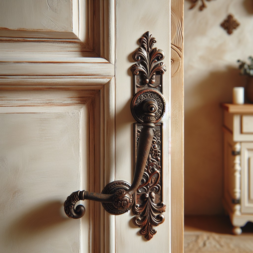 vintage iron door handles for white doors