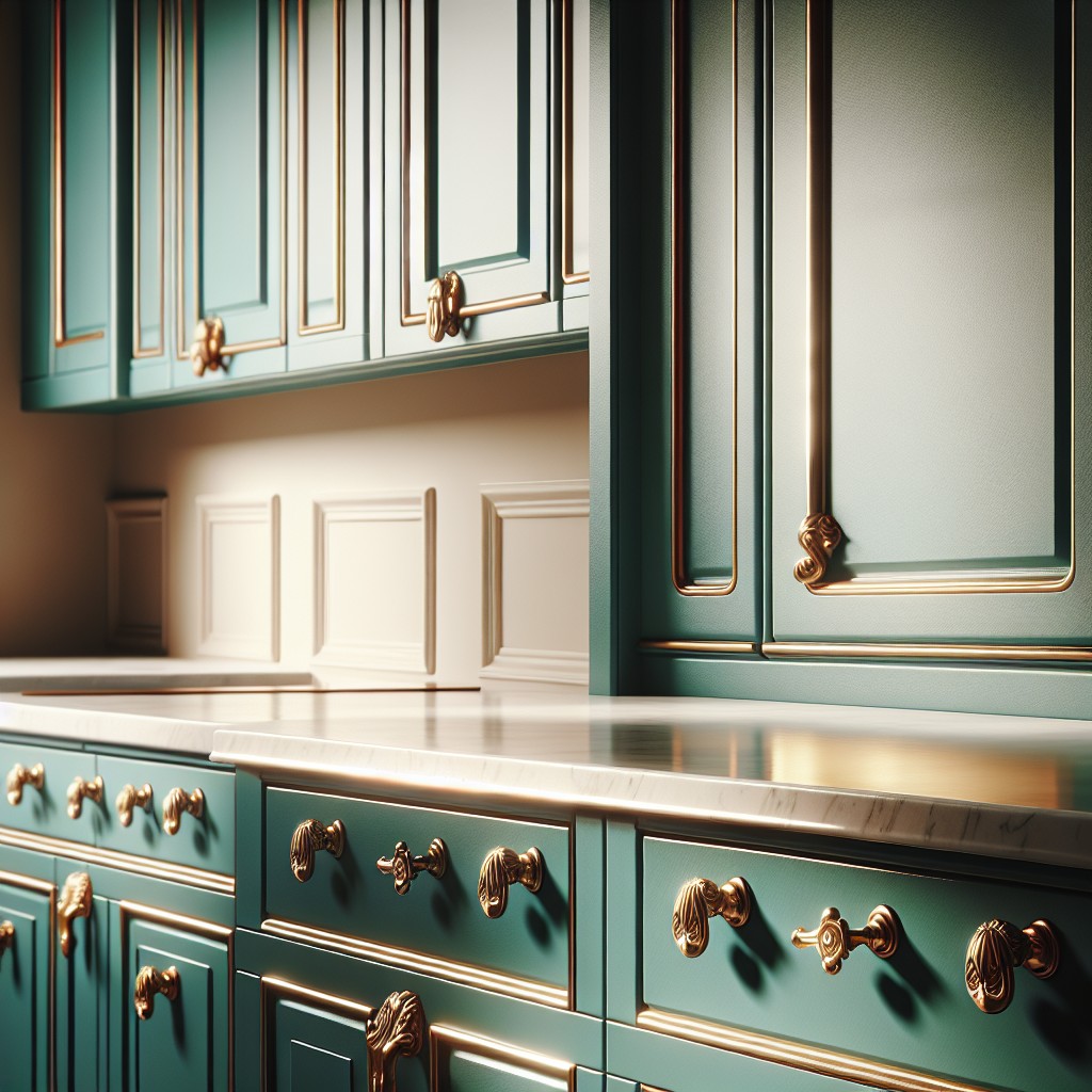 vintage teal cabinets