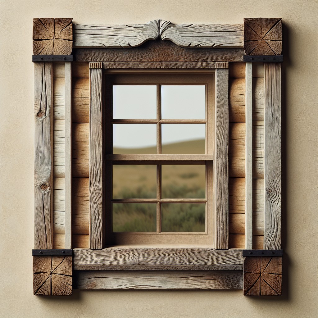 weathered wood window trim for an authentic rustic feel