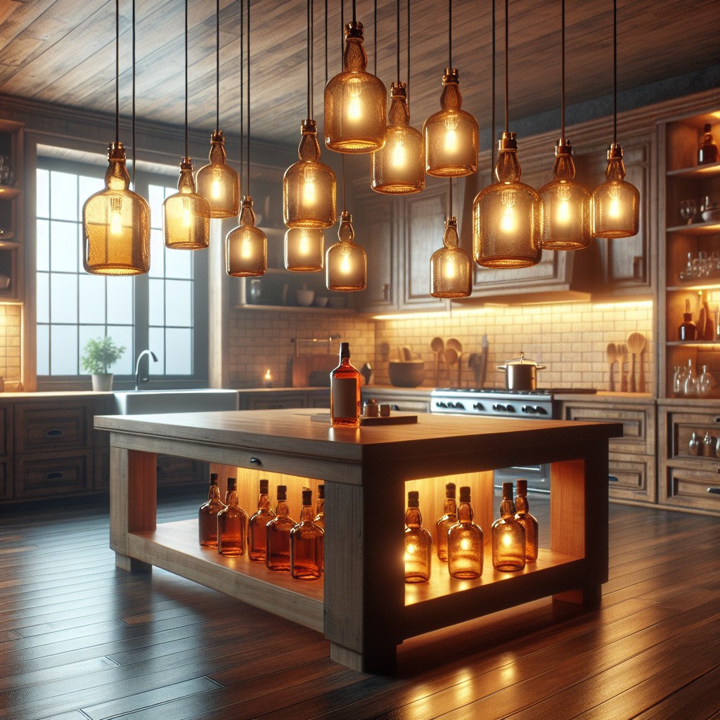 whiskey bottle pendant lights