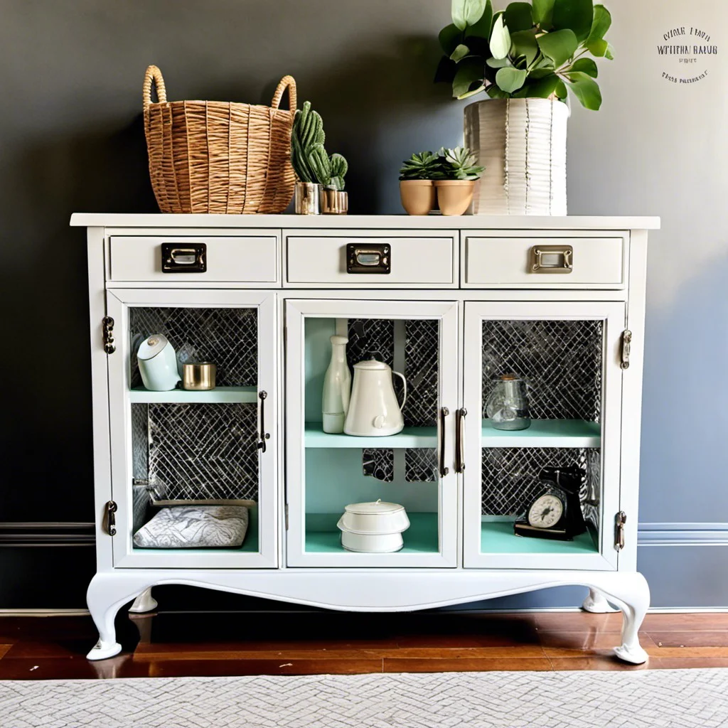 white metal cabinet transformation with diy ideas