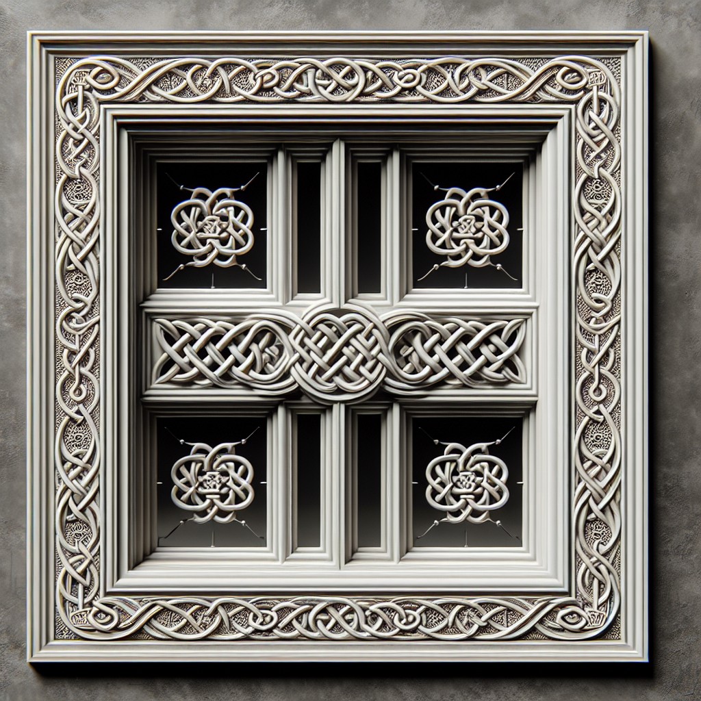 window trim with celtic knot detail