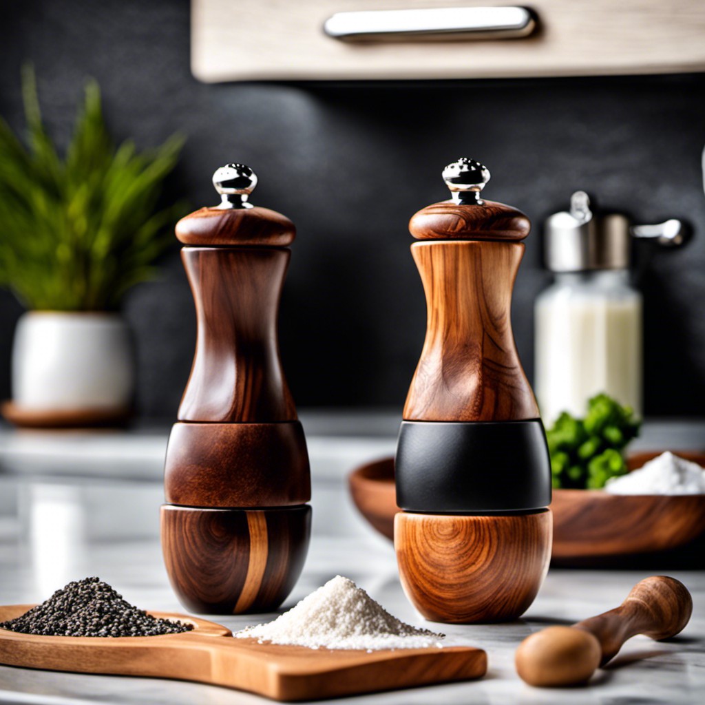 wooden salt and pepper grinders an eye catching kitchen tool