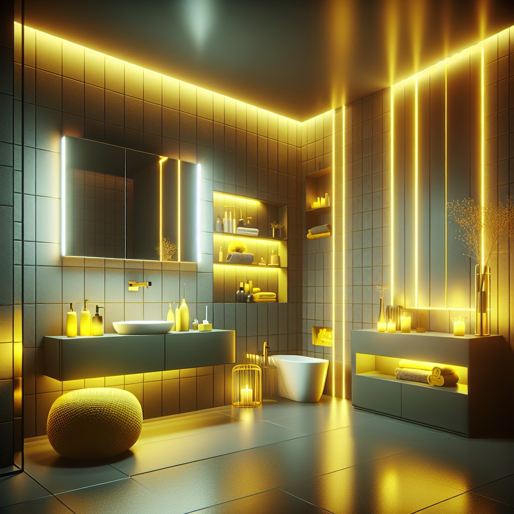 yellow led lights for warm bathroom lighting
