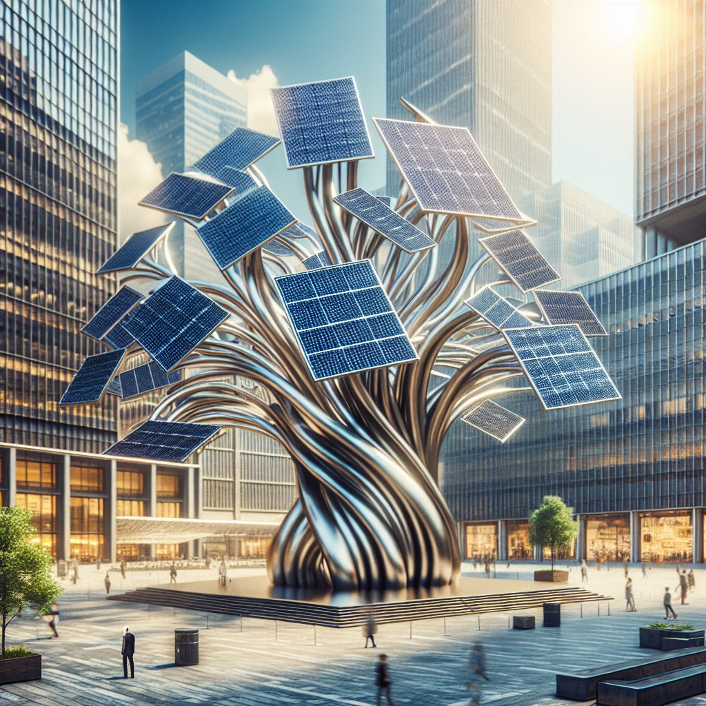 11 solar panel sculpture displays