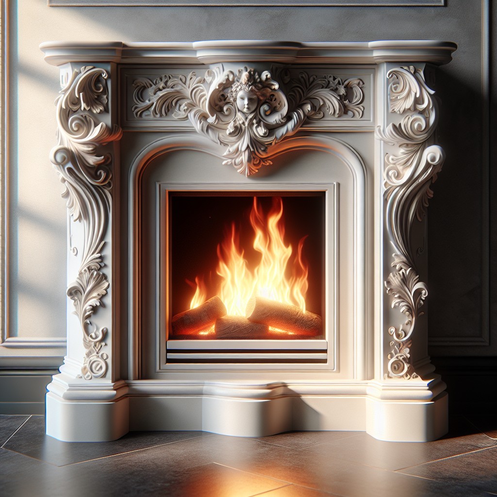 add a subtle white fireplace insert