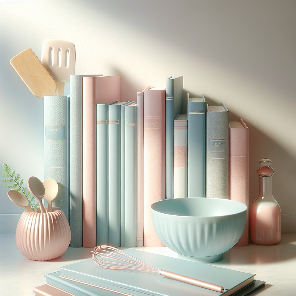 aesthetically pleasing cookbooks for a pastel themed kitchen