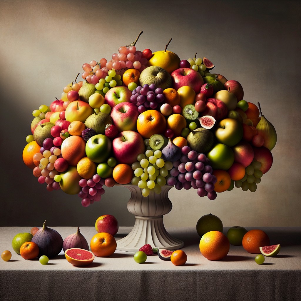 artistic sculpture like fruit centerpieces