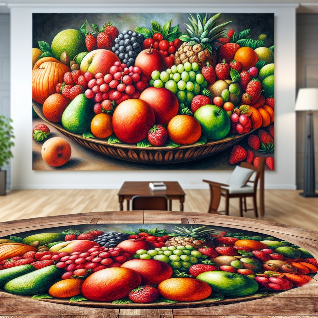 color themed fruit bowl centerpieces