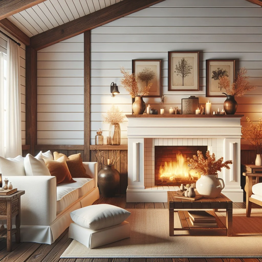 cottage style shiplap living room